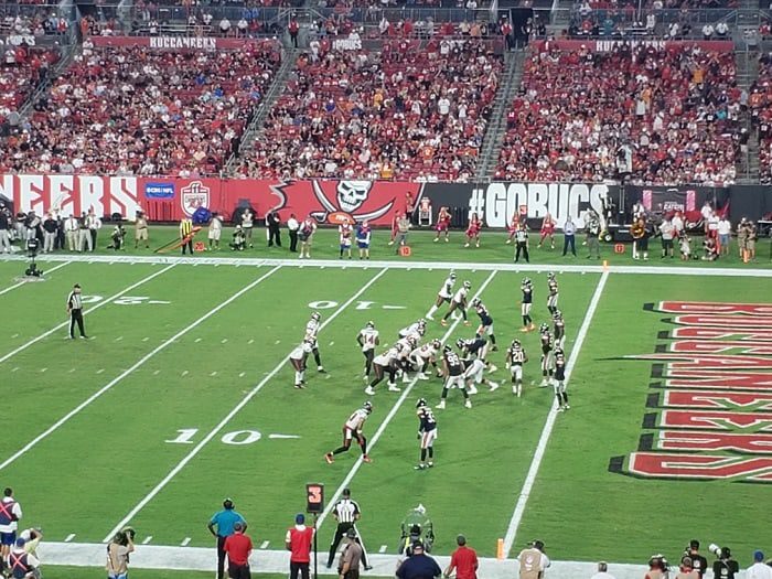Tom Brady threw four touchdown passes as the Bucs soundly defeated the Chicago Bears in Tampa 38-3.



The Bucs on offense Sunday in Tampa/Photo courtesy of Andrew Graham for AliveTampaBay








